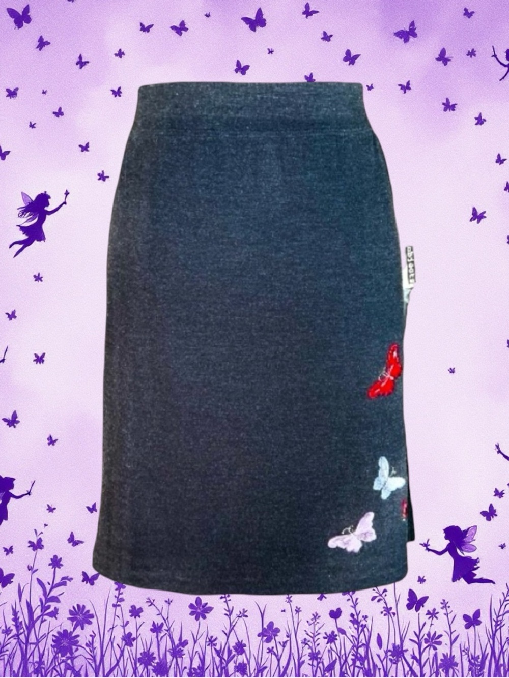 Vintage Necessary Objects NWT Retro 90s Fairycore Butterfly Embroidered Skirt M